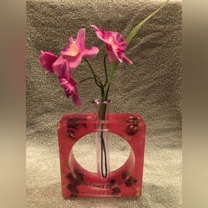 Pink Rose Bud Vase made from Epoxy/Resin